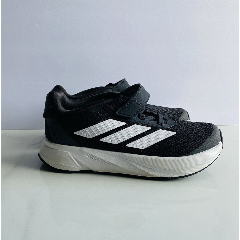 adidas Duramo SL EL K Kids Shoes Size 1 Black White Running Sneakers IG2460